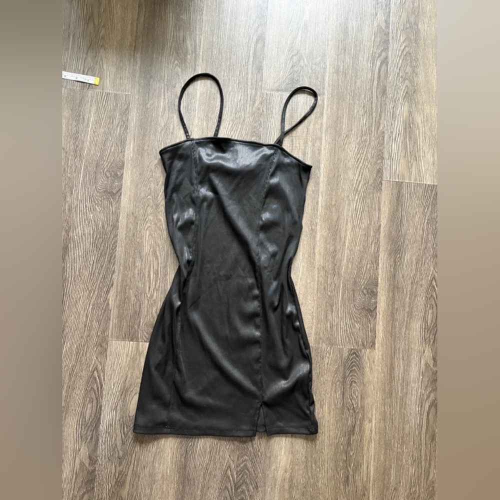 Black Slip Dress with Spaghetti Straps
